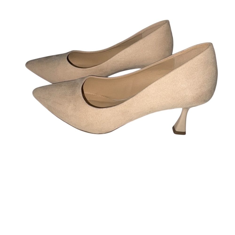 Cato Women's Beige Faux Suede Heels Size 10